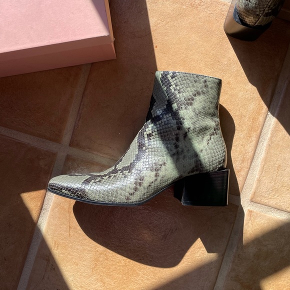 Acne Snake Print Boot in Dusty Green - Picture 6 of 10